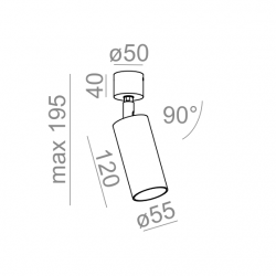 PET 230V reflektor czarny struktura 10045-0000-U8-PH-12