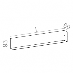 SET TRU LED natynkowy 57cm biały  Aqform