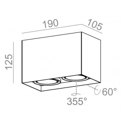 SQUARES next 50x2 LED M930 36° Phase-Control natynkowy biały struktura 46969-M930-FW-PH-13