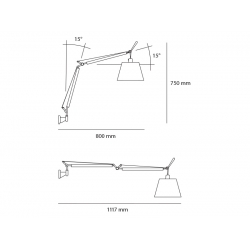 TOLOMEO BASCULANTE 09470 KORPUS LAMPY z abażurem Fi-18  Różne rodzaje