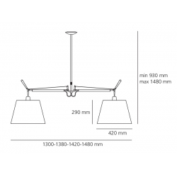 TOLOMEO BASCULANTE SUSPENSION 2 ARMS 0630010A KORPUS LAMPY ARTEMIDE