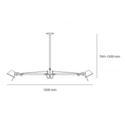 TOLOMEO DUE BRACCI SUSPENSION A036400 LAMPA WISZĄCA ARTEMIDE