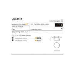 UNA IP44 WPUST LED   AZZARDO  Różne barwy światła