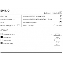 EMILIO IP54 WPUST   AZZARDO Różne kolory