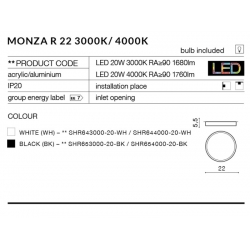 MONZA R LED PLAFON  AZZARDO Różne rodzaje