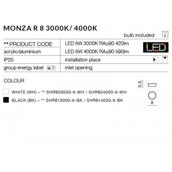 MONZA R LED PLAFON  AZZARDO Różne rodzaje