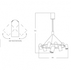 VIVI 8 CZARNO-ZŁOTA LAMPA WISZĄCA 					AZ5731   AZZARDO