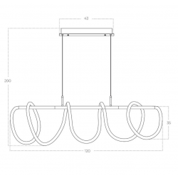 ZIGZAG BK LAMPA WISZĄCA LED 	AZ5827   AZZARDO