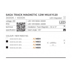 ALFA SAGA 30 TRACK MAGNETIC 12W MILKY120  	AZ4603 AZZARDO