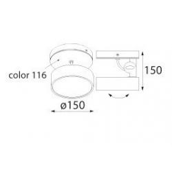 DOT LED 15W 4000K  CZARNY PLAFON T140/AT/A/Z1/Sd/116/4000K