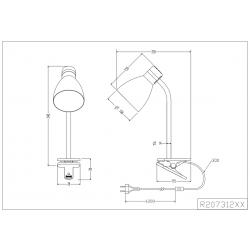 HARVEY CZARNA LAMPA NA KLIPS R20731232 Reality Leuchten