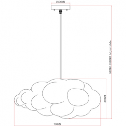 CHMURA 70 DUŻA - LAMPA WISZĄCA     P9043-70