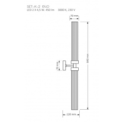 SETI KINKIET SET-K-2 640 LED      KUTEK MOOD